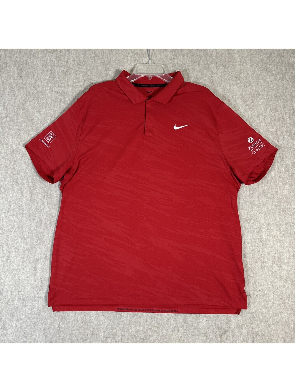 Nike Men's Tiger Woods Shirt XL Dri-Fit AVD Performance Tech SS Polo Red